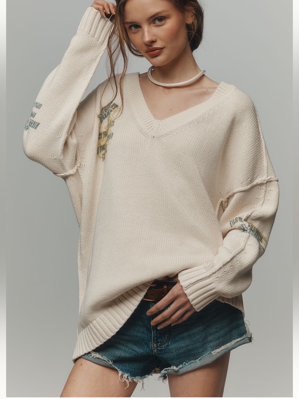 ANTHROPOLOGIE PILCRO LONG SLEEVE OVERSIZED SWEATER SIZE XS MSRP $198.00 NWT